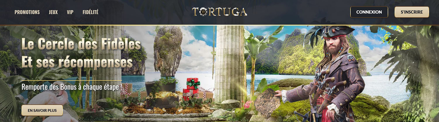Bannière du casino en ligne Tortuga